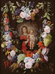 The Virgin and Child with a Garland of Flowers